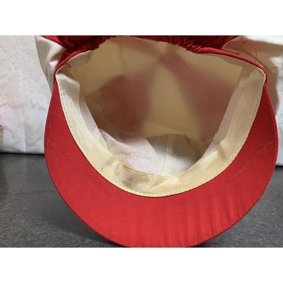 Vintage Six Flags Magic Mountain Red & White Pinwheel Cap Hat Souvenir Employee? - Picture 15 of 16